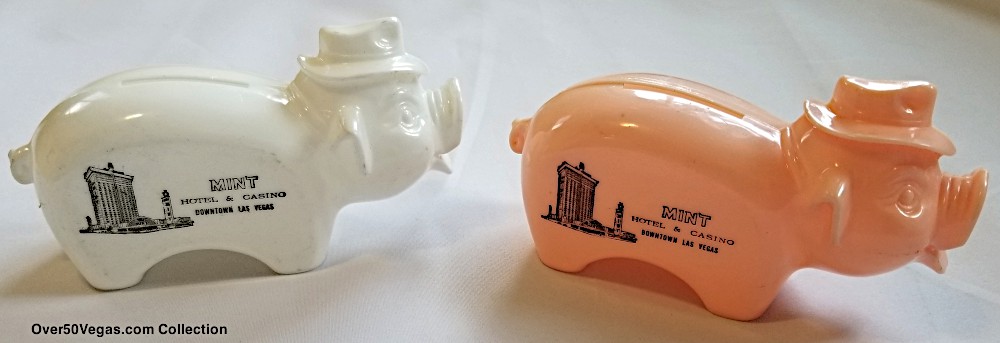 Mint Las Vegas Piggy Banks in white and orange.